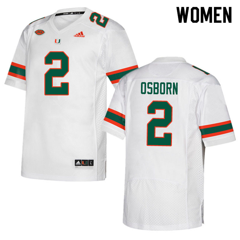 Adidas Miami Hurricanes Women #2 K.J. Osborn College Football Jerseys Sale-White